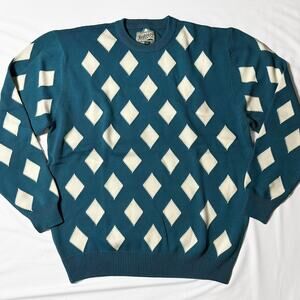Bogey Boys Diamond Argyle Golf Sweater Mens XXXL Green White Crewneck 3XL NEW